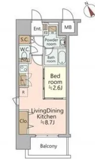 ジオエント福島野田レジデンス【5階】の間取り