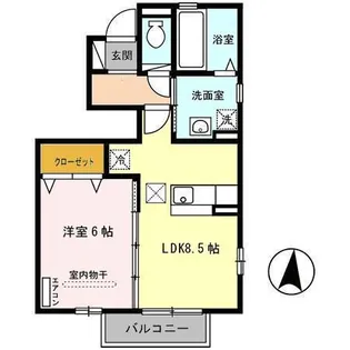 ヴィラパティオA【1階】の間取り