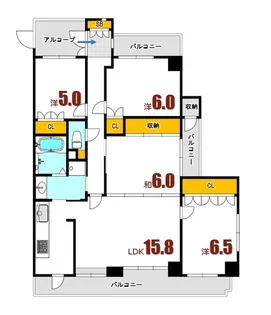 サーパス安芸南【5階】の間取り