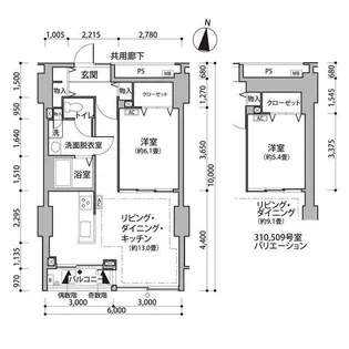東雲キャナルコートCODAN11号棟【5階】の間取り