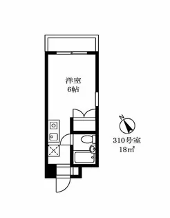 1Kの間取り画像