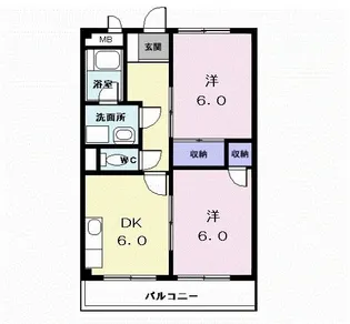 十王ハイツ【2階】の間取り