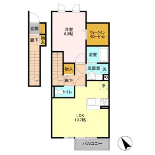 栃木県下都賀郡野木町大字潤島【アパート】の間取り