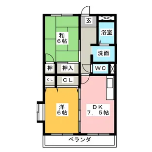 プレミール寺本【1階】の間取り