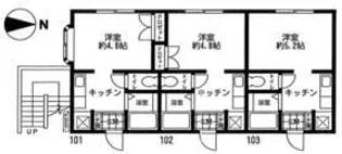 宇奈月第八コーポ【1階】の間取り