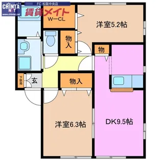 サンガーデン上川 C棟【1階】の間取り