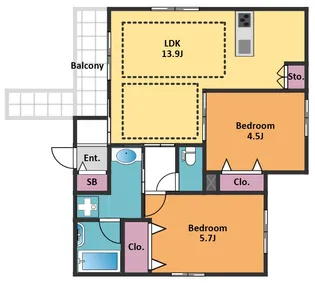 カーサ・ドマーニ【2階】の間取り