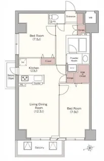 ベラカーサ広尾【1階】の間取り