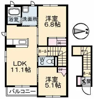 広島県呉市本通8【アパート】の間取り