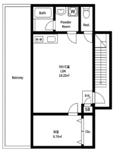 王子本町2丁目北棟【5階】の間取り