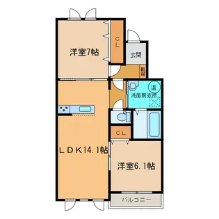 カーサ・レジーナ【1階】の間取り