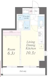 コンパル汐留【12階】の間取り