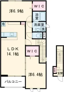兵庫県高砂市米田町塩市【アパート】の間取り