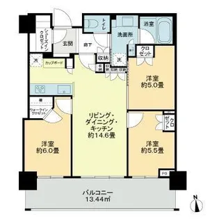 グローバルフロントタワー【14階】の間取り