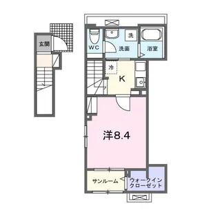(仮)平川東垣外アパート【2階】の間取り