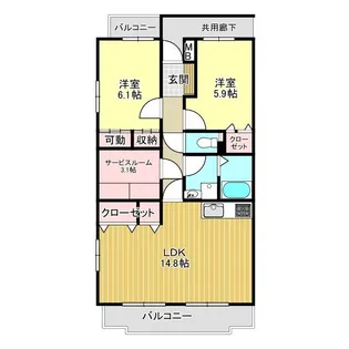 ソレイユM【3階】の間取り