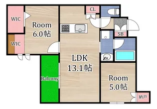 内代レジデンスノース【2階】の間取り
