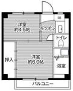ビレッジハウス不入斗2号棟【4階】の間取り
