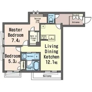 ドゥマールリンネル【3階】の間取り