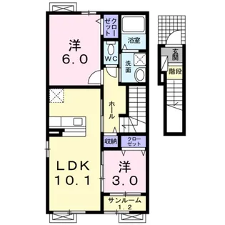 フローラル【2階】の間取り