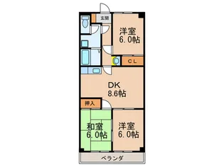 サングリーン布施【2階】の間取り