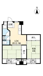 UR中宮町【9階】の間取り