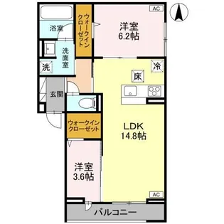 ディーポルックス B棟【1階】の間取り