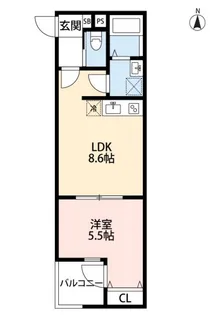 CRASTINE谷中【1階】の間取り