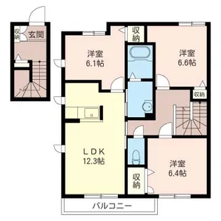 リヴィエールB【2階】の間取り
