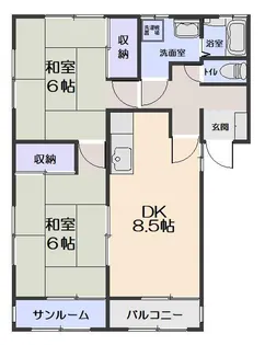 シティコート湊高台 A【2階】の間取り