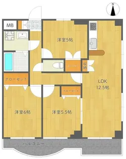 南葛西アゼリアハウス【6階】の間取り