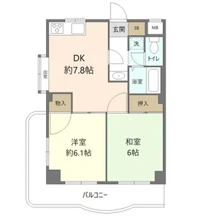 ハイブリッジソシア【4階】の間取り