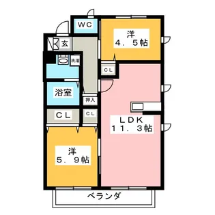 ラフィギェ A【2階】の間取り
