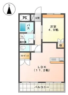 レフィナードN.K【2階】の間取り