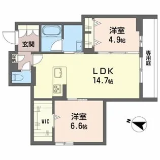 La Palais Vert ラ・パレヴェール【1階】の間取り