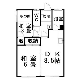 湖月マンション(北)【1階】の間取り