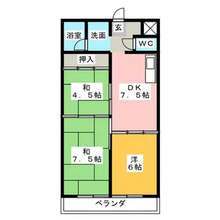 上野ハイツ【3階】の間取り