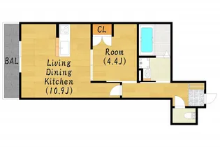 クレールキューブ甲子園口【2階】の間取り
