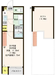 ルミエール紫苑【1階】の間取り