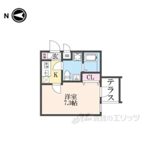 D.CLARESTCRESTTAPP二条【1階】の間取り