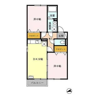 フラッツウィンド A/B【2階】の間取り