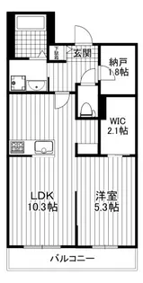カデンツァ羽根木【1階】の間取り