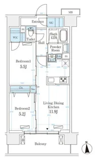 ハビテ本厚木【12階】の間取り