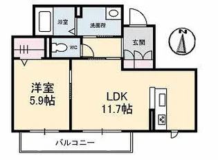 プリティーウーマン B棟【1階】の間取り