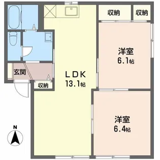 ルミエール コーポA【1階】の間取り