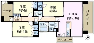 プラウド新小岩【10階】の間取り