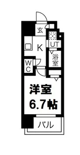 エグゼ難波西Ⅳ【8階】の間取り