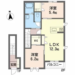 モダンヴィレッジ D棟【2階】の間取り