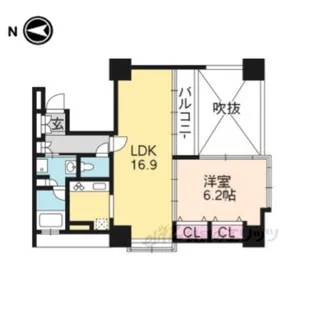 エスリード烏丸御池【7階】の間取り