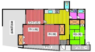 光映ハイツ【1階】の間取り